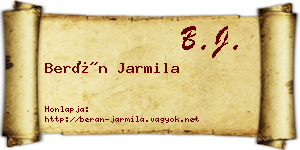 Berán Jarmila névjegykártya